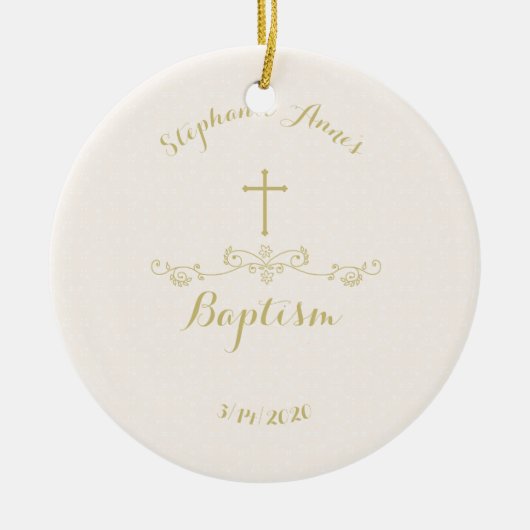 Gold Cross und Laurels Keramikornament (Vorne)