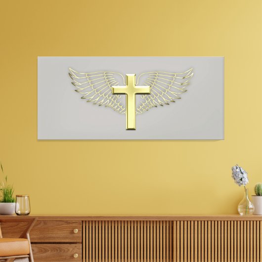 Gold Cross Wing Leinwanddruck (Insitu (Wohnzimmer))