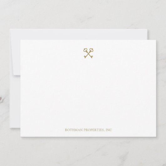 Gold Crossed Skeleton Keys Card Dankeskarte (Vorderseite)