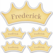 Gold Crown 5 Kids & Baby Personalisiert Name Label (Vorderseite)