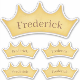 Gold Crown 5 Kids & Baby Personalisiert Name Label