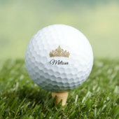 Gold Crown and Custom Name Pretty Golfball (Insitu T-Shirt)