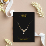 Gold Crown Bridesmaid Necklace Display Card Platzkarte<br><div class="desc">Speziell für Sie!</div>
