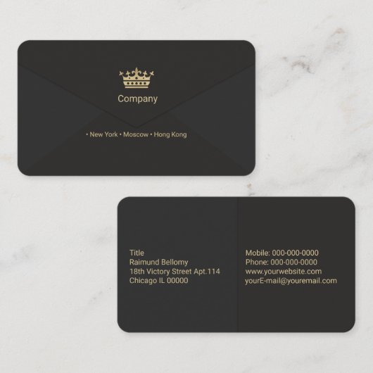 Gold Crown Business Card Visitenkarte (Vorne/Hinten)