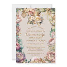 Gold Crown Diamond Blume Quinceanera