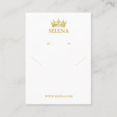 Gold Crown-Kette und Earring-Display-Karte Platzkarte (Vorderseite)
