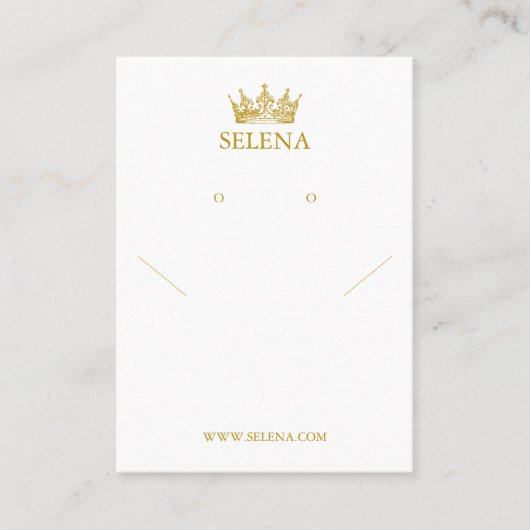 Gold Crown-Kette und Earring-Display-Karte Platzkarte (Vorderseite)