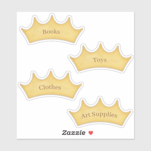 Gold Crown Kids & Baby Storage Organisation Labels (Blatt)