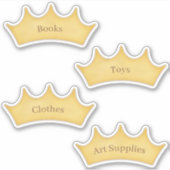 Gold Crown Kids & Baby Storage Organisation Labels (Vorderseite)