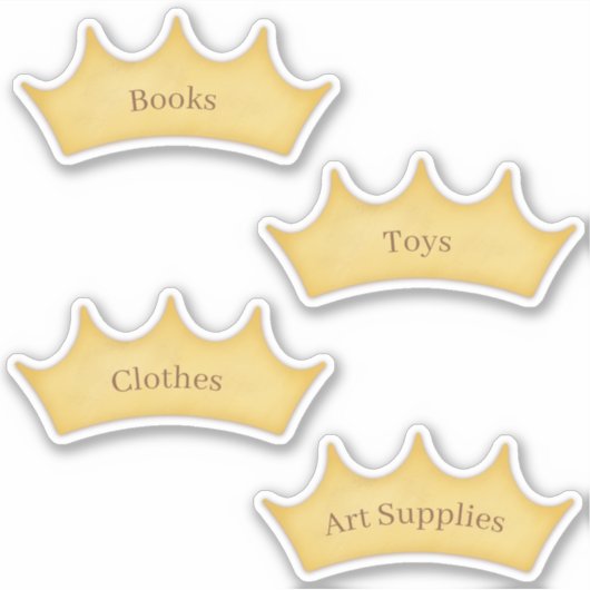 Gold Crown Kids & Baby Storage Organisation Labels (Vorderseite)
