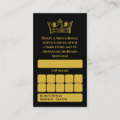Gold Crown King Mustache Barbershop Prämie Treuekarte (Rückseite)