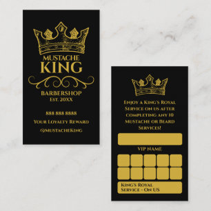 Gold Crown King Mustache Barbershop Prämie Treuekarte