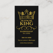 Gold Crown King Mustache Barbershop Prämie Treuekarte (Vorderseite)