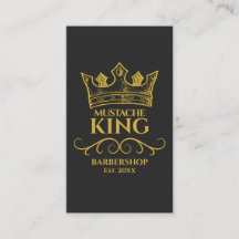 Gold Crown King Mustache Barbershop