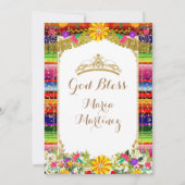 Gold Crown Mexico Floral Quinceñera Einladung (Rückseite)