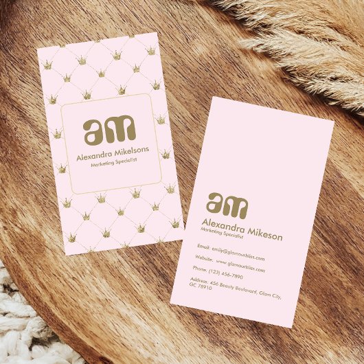 Gold Crown Minimal Elegant Visitenkarte