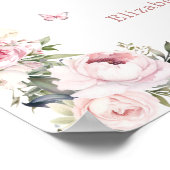 Gold Crown Princess Girl 1. Geburtstag Willkommen Poster (Ecke)