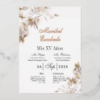 Gold crown quinceañera folieneinladung