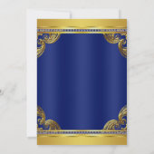 Gold Crown Royal Blue Prince Baby Dusche Einladung (Rückseite)