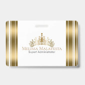 Gold Crown & Stripes Modernes Design Ausweis (Rückseite)
