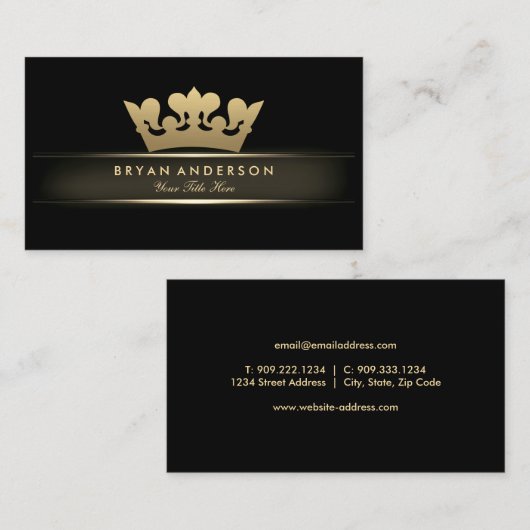 Gold Crown-Visitenkarte Visitenkarte (Vorne/Hinten)