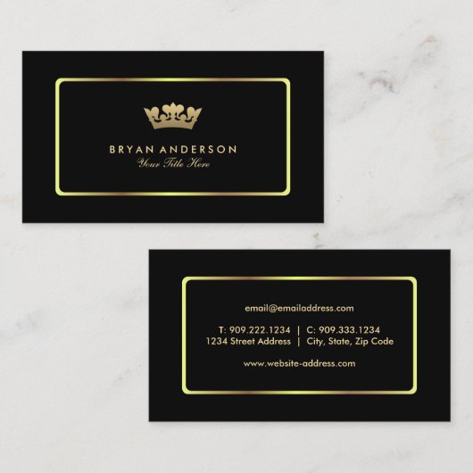 Gold Crown-Visitenkarte Visitenkarte (Vorne/Hinten)