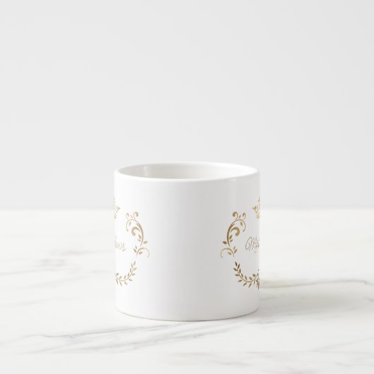 Gold Crown Wappen Personalisiert Espresso Cup Espressotasse (Vorderseite)