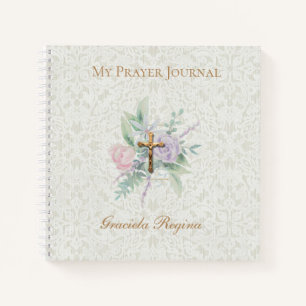 Gold Crucifix BLUME Gebete Journal Notizblock