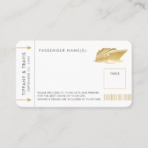 Gold Crucket Boarding Pass Place Escortkarte Platzkarte