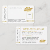 Gold Crucket Boarding Pass Place Escortkarte Platzkarte (Vorne/Hinten)