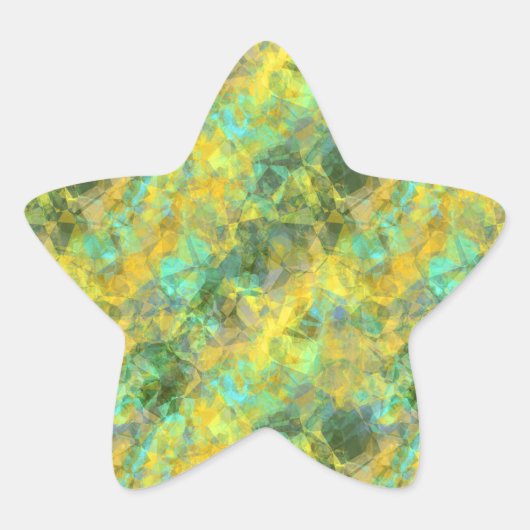 Gold Crumpled Textur Stern-Aufkleber (Vorderseite)