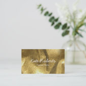 Gold Crumpled Visitenkarte | minimal (Stehend Vorderseite)