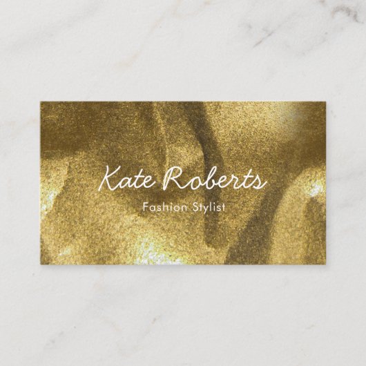 Gold Crumpled Visitenkarte | minimal (Vorderseite)