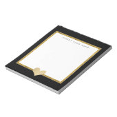 Gold Crystal and Foil Heart Notepad 5.5" x 6" Notizblock (Rotiert)