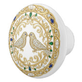 Gold Crystal Birds faux 2D graphic gemstones Keramikknauf (Rechts)