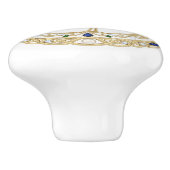 Gold Crystal Heron Sea Bird 2Dgraphic gemstone Keramikknauf (Seitenansicht)