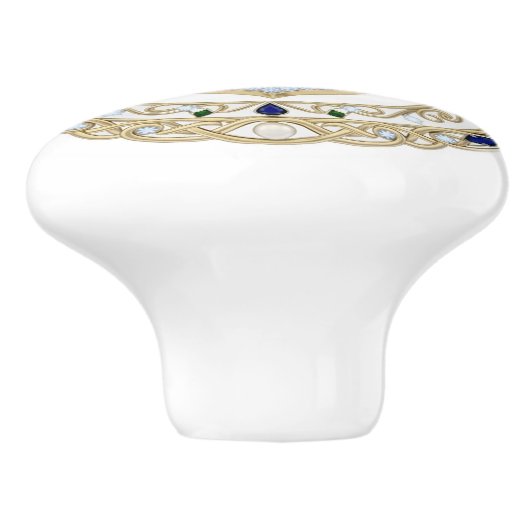 Gold Crystal Nautical Anchor Diamond 2DGraphic Keramikknauf (Seitenansicht)