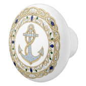 Gold Crystal Nautical Anchor Diamond 2DGraphic Keramikknauf (Rechts)