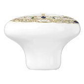 Gold Crystal Nautical Captain Ship's Wheel Helm Keramikknauf (Seitenansicht)