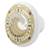 Gold Crystal Ocean Great Wave 2D graphic gemstones Keramikknauf (Rechts)