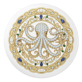 Gold Crystal Ocean Sea Octopus 2D graphic gemstone Keramikknauf