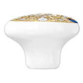 Gold Crystal Seahorse 2Dgraphic gemstone Sea Horse Keramikknauf (Seitenansicht)