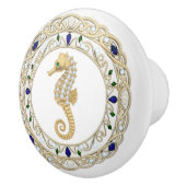 Gold Crystal Seahorse 2Dgraphic Ocean Sea Horse Keramikknauf (Rechts)