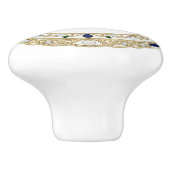 Gold Crystal Ship Captain's Hat 2Dgraphic Nautical Keramikknauf (Seitenansicht)