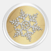Gold Crystal Snowflake Umschlag Aufkleber (Vorderseite)