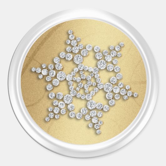 Gold Crystal Snowflake Umschlag Aufkleber (Vorderseite)