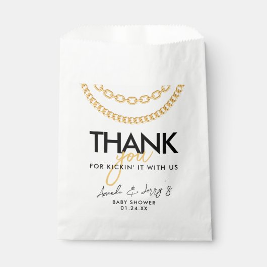 Gold Cuban Link Chain Hip Hop Baby Shower Geschenktütchen (Vorderseite)