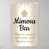 Gold Cupcake Glitzer Tropfen Bäckerei Koch Custom  Poster (Vorne)