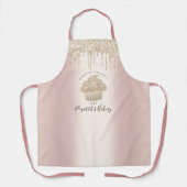 Gold Cupcake Glitzer Tropfen Bäckerei Konditorei K Schürze (Vorderseite)