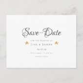 Gold Cupids Elegantes Skript Save the Date Ankündigungspostkarte (Vorderseite)
